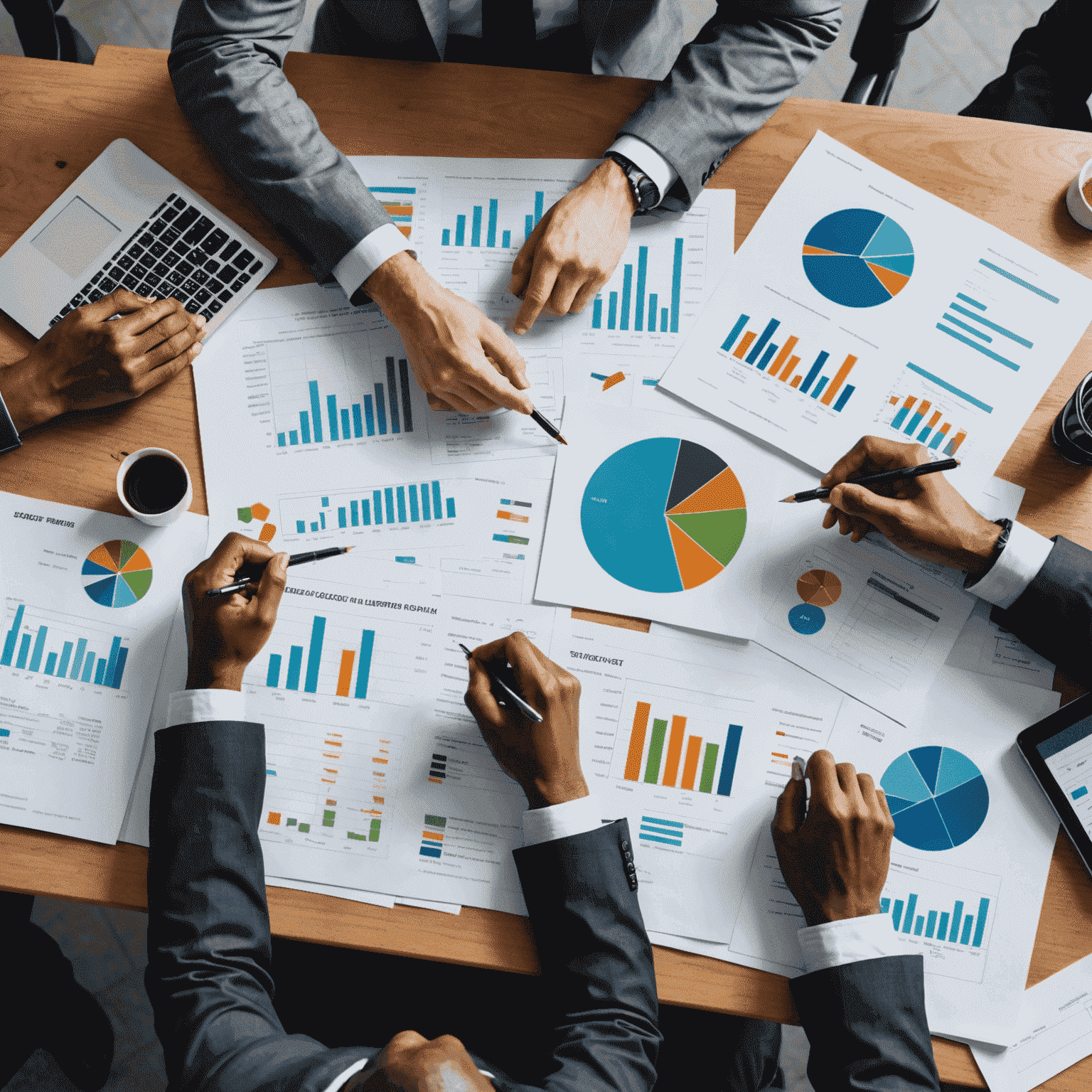 A professional team analyzing financial charts and graphs, discussing budget allocation strategies for SA public sector organizations