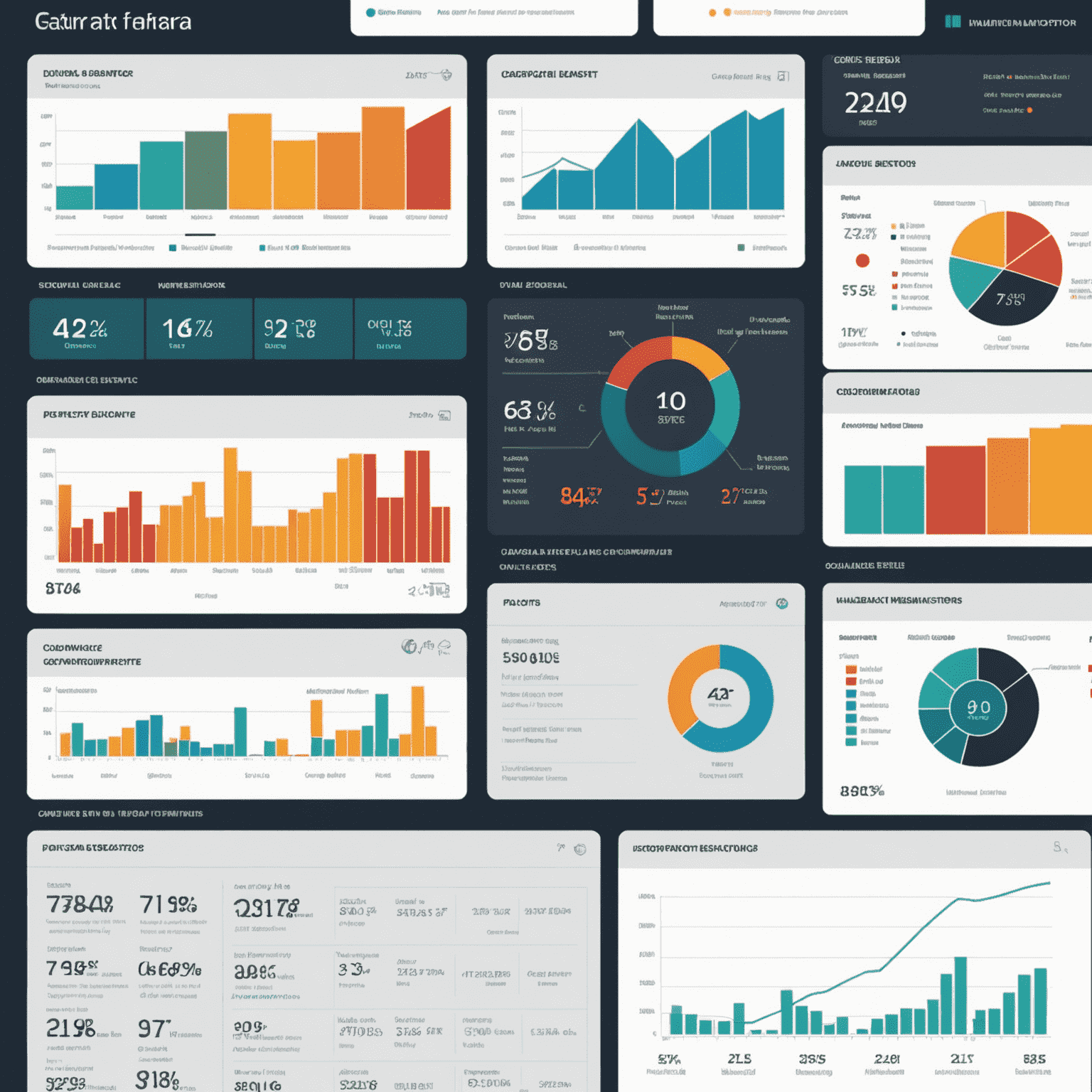 A detailed dashboard showing various key performance indicators for public sector efficiency, including graphs, charts, and numerical data visualizations